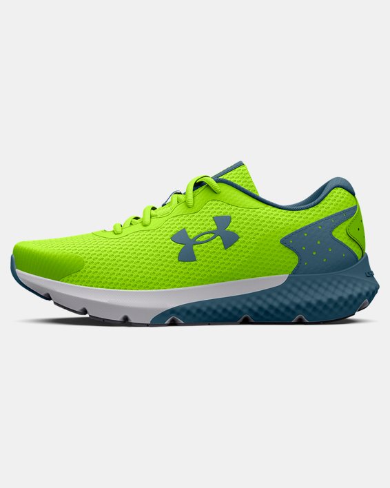 Boys' Grade School UA Charged Rogue 3 Running Shoes, Green, pdpMainDesktop image number 5
